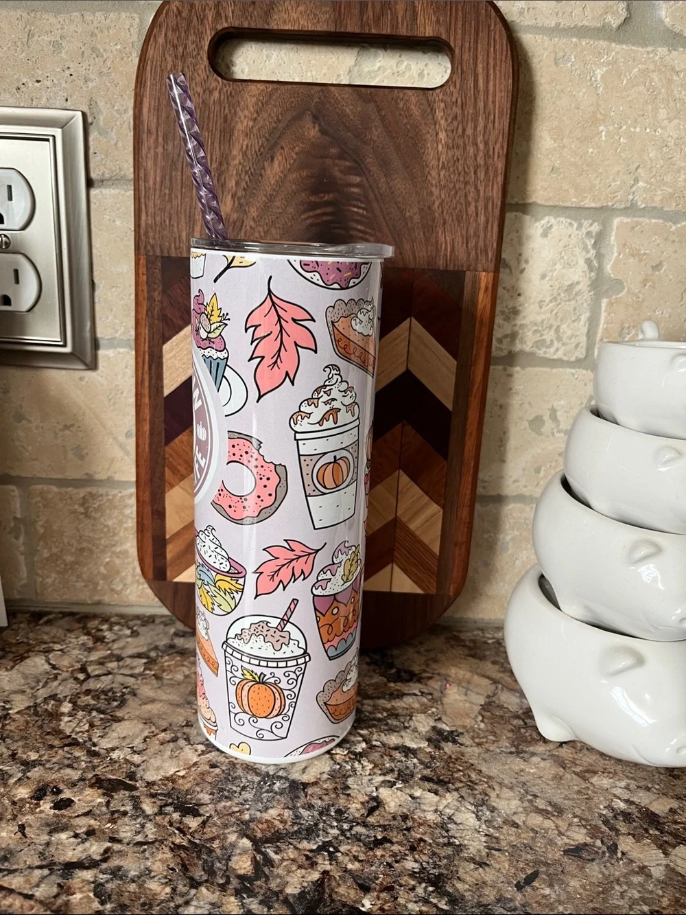 Pumpkin Spice Life Stainless Tumbler - Pastel Purple